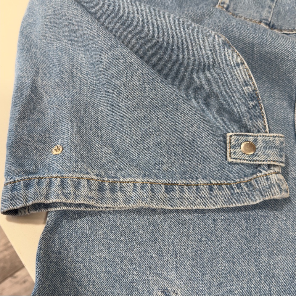Mango MNG Cargo Jeans Womens 10 Blue Denim Cargo‎ Baggy Grunge Pockets NWT - Picture 9 of 16